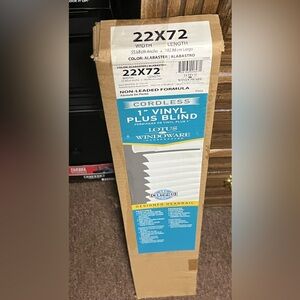 Lotus Windoware Brand New Cordless 1" Vinyl Plus Blind 22”x72” Color: Alabaster